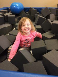ABC Pediatric Therapy Playing in styrofoam blocks